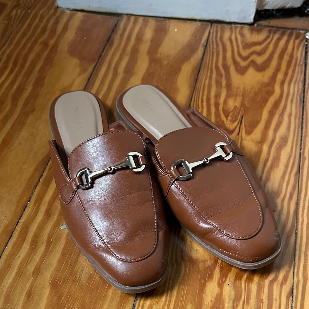 Old Navy Brown Leather Slip-On Loafers